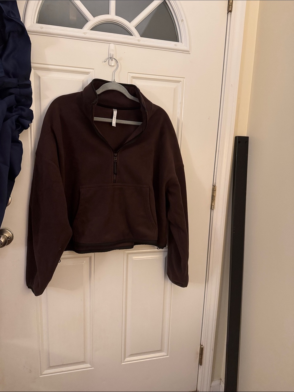 Fabletics Dark Brown Half-Zip Cowl Sweatshirt